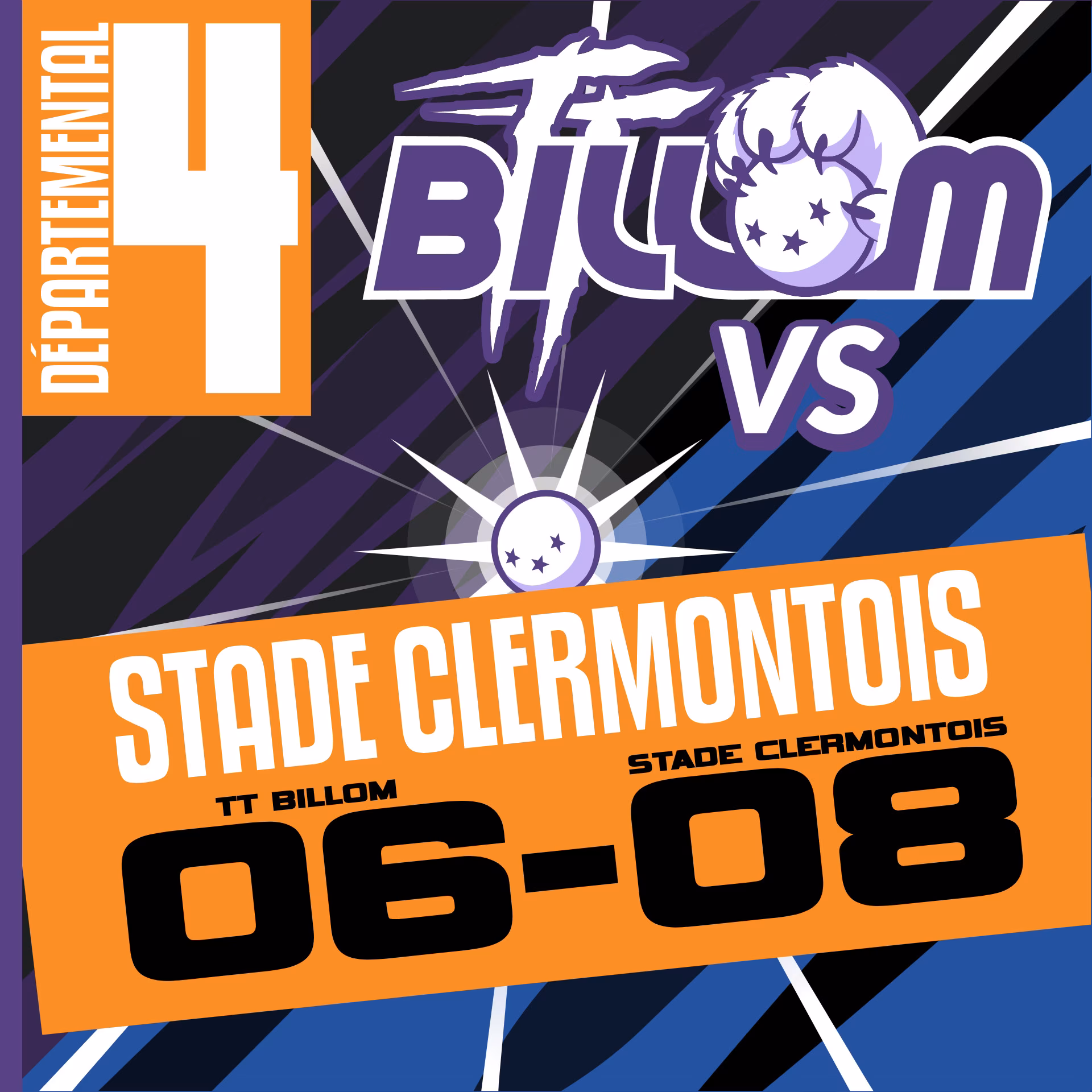 Score du match : D4 TT Billom 6-8 Stade Clermontois 14